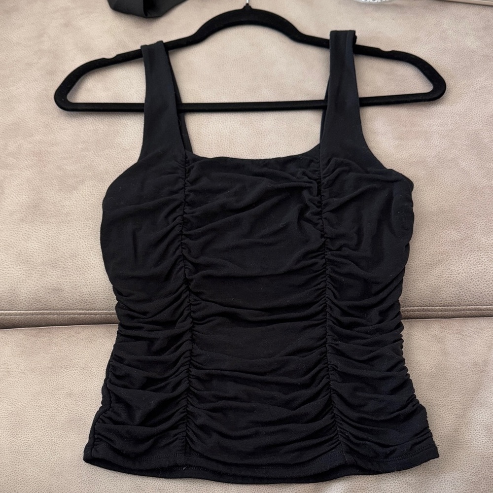 Express Black Ruched Camisole Top
